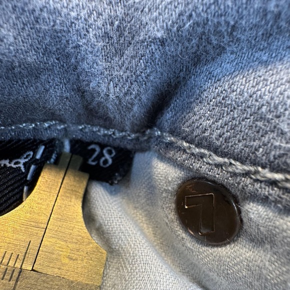 7 For All Mankind Gwenevere Jeans Womens 28 Gray Skinny Stretch Distressed - Picture 10 of 16